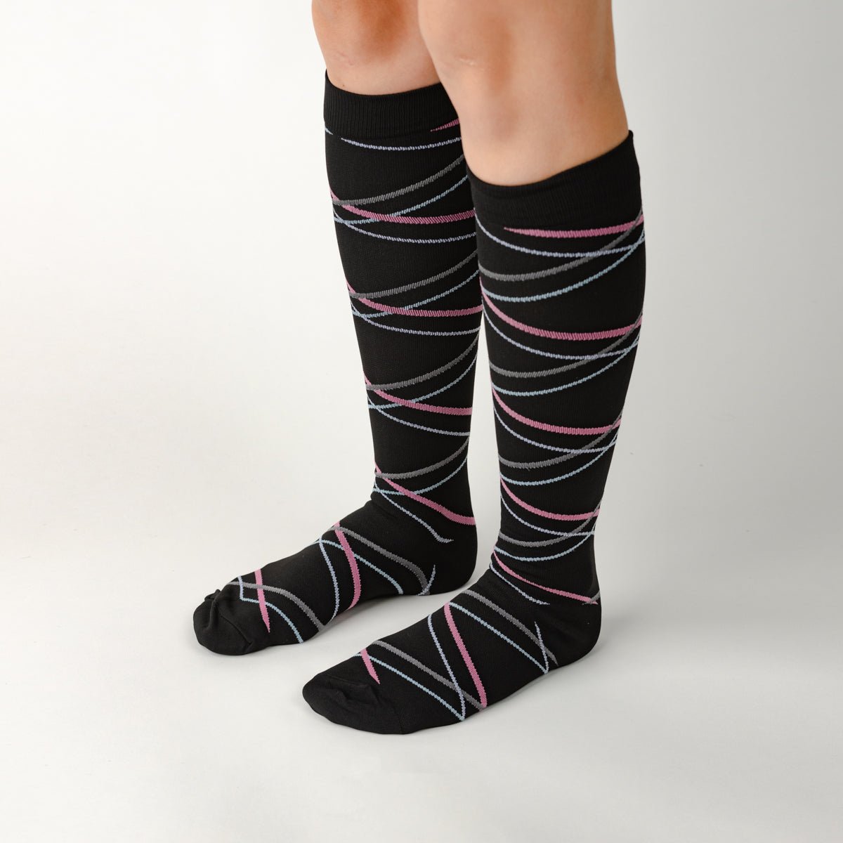 Abstract Pink Compression Socks - TheraWear