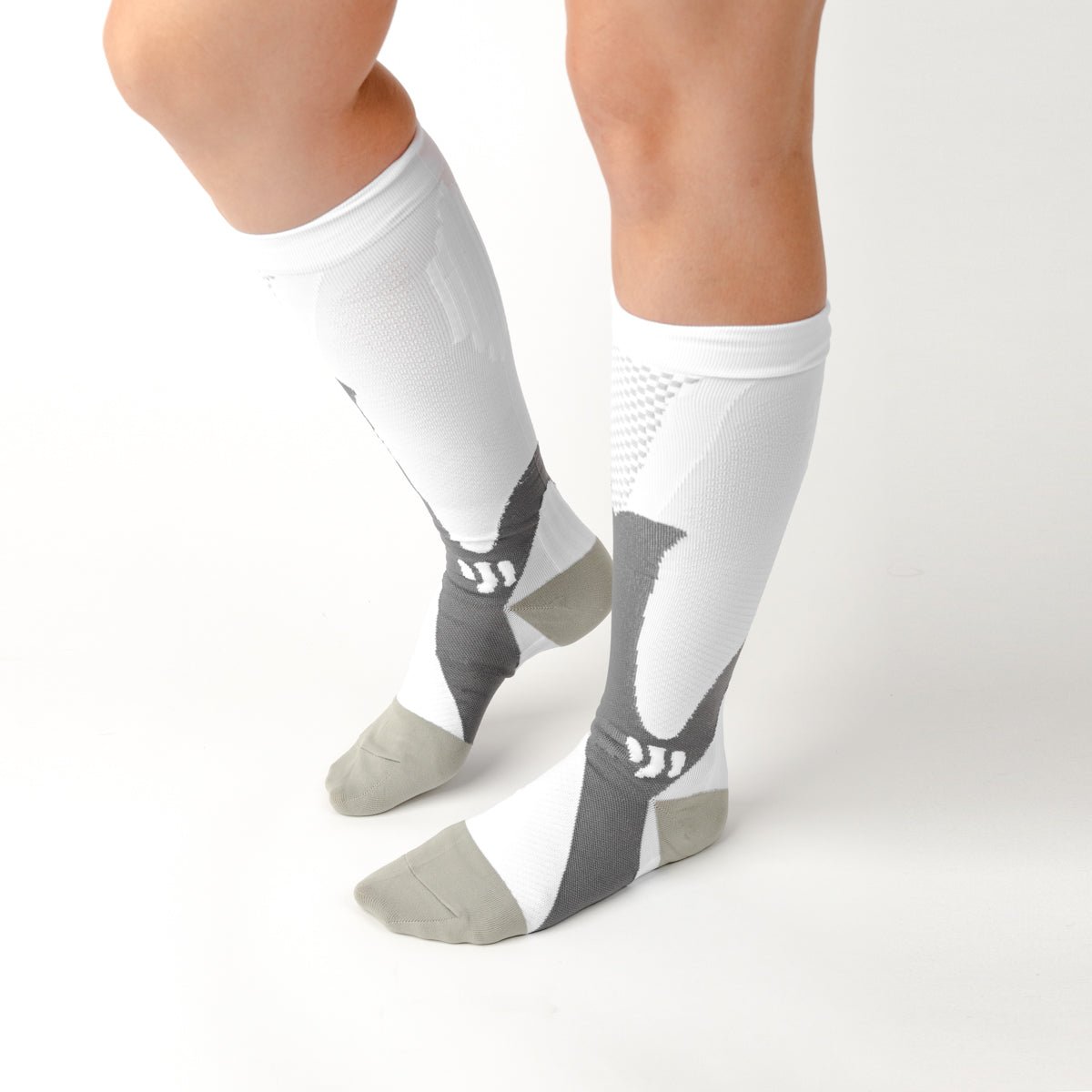 Active White Compression Socks - TheraWear