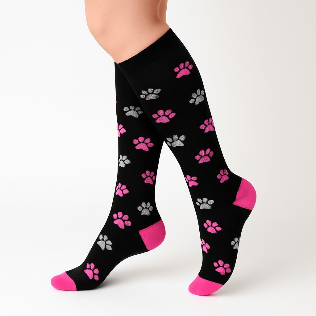 Pawesome Pink Compression Socks - TheraWear