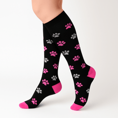 Pawesome Pink Compression Socks