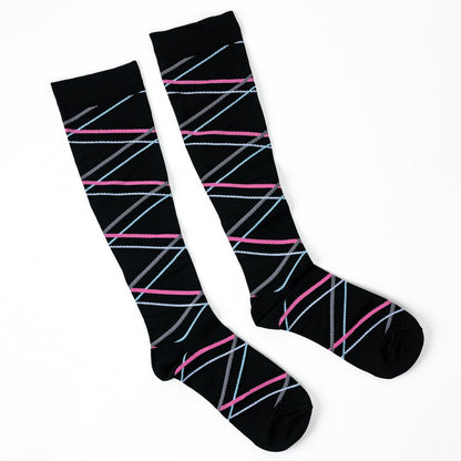 Abstract Pink Compression Socks - TheraWear