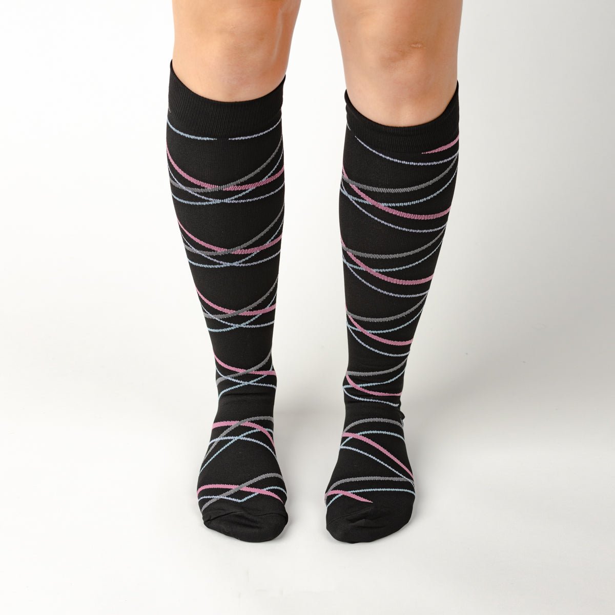 Abstract Pink Compression Socks - TheraWear