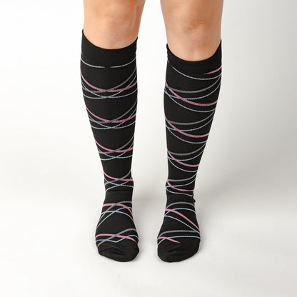 Abstract Pink Compression Socks - TheraWear