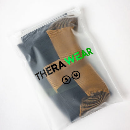 Black & Gold Copper Infused Compression Socks - TheraWear
