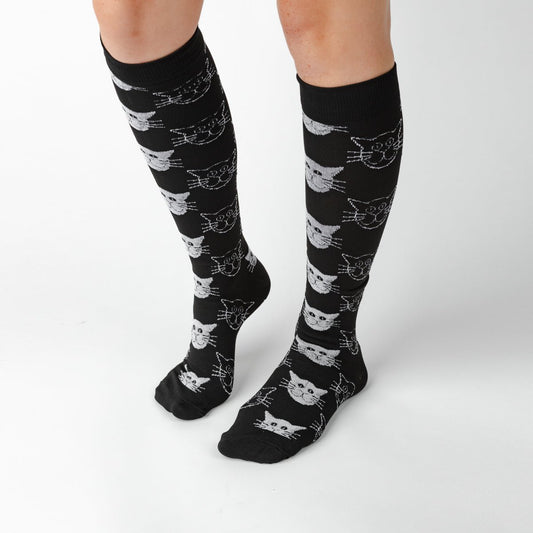Black n White Cats Compression Socks - TheraWear