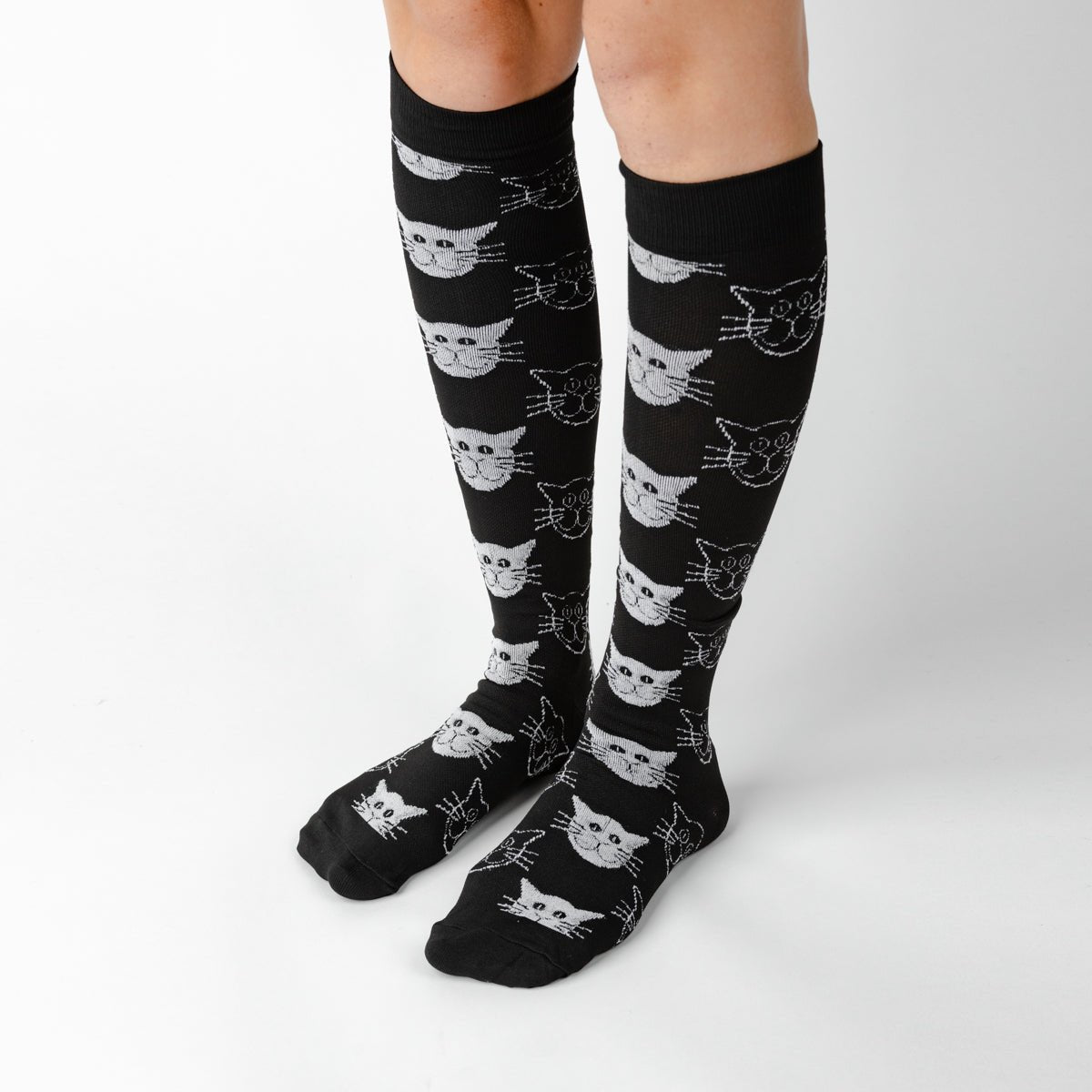 Black n White Cats Compression Socks - TheraWear