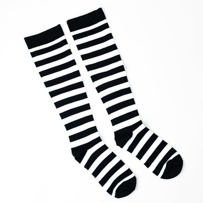 Black & White Striped Compression Socks - TheraWear