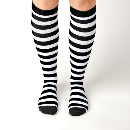 Black & White Striped Compression Socks - TheraWear