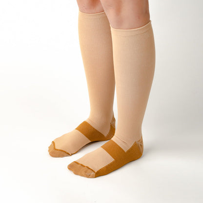 Natural Beige Copper Infused Compression Socks - TheraWear