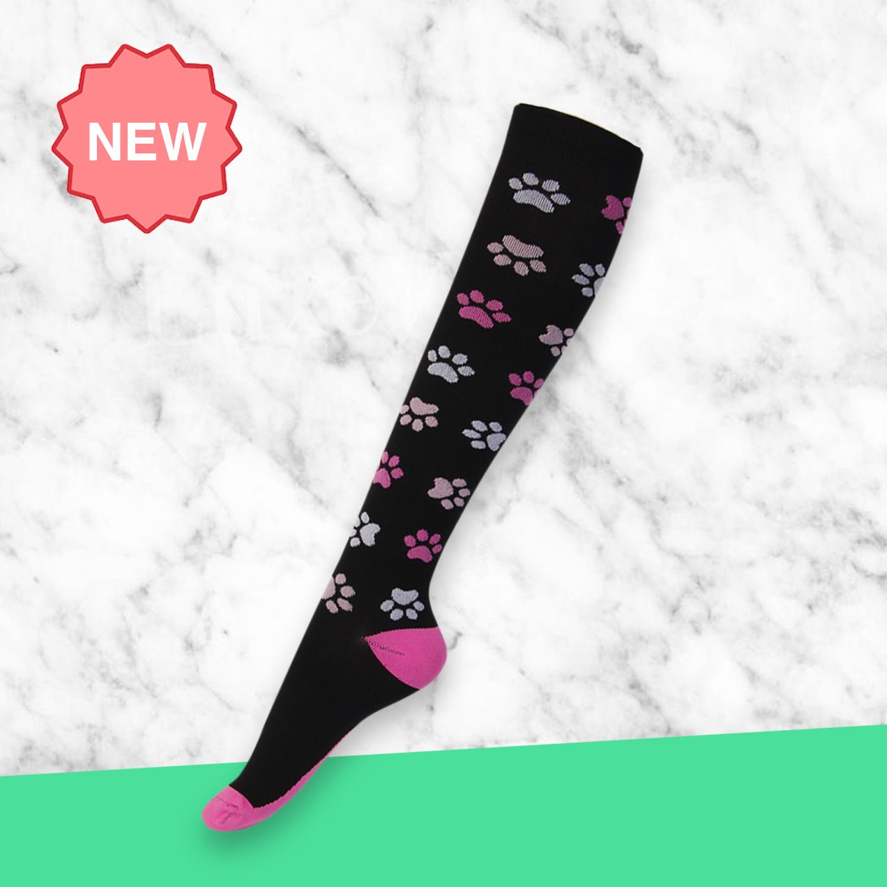Pawesome Pink Compression Socks - TheraWear