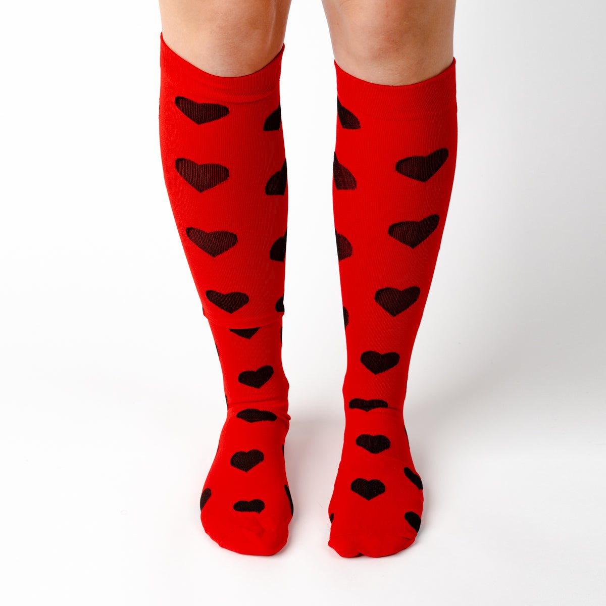 Ruby Red Hearts Compression Socks - TheraWear